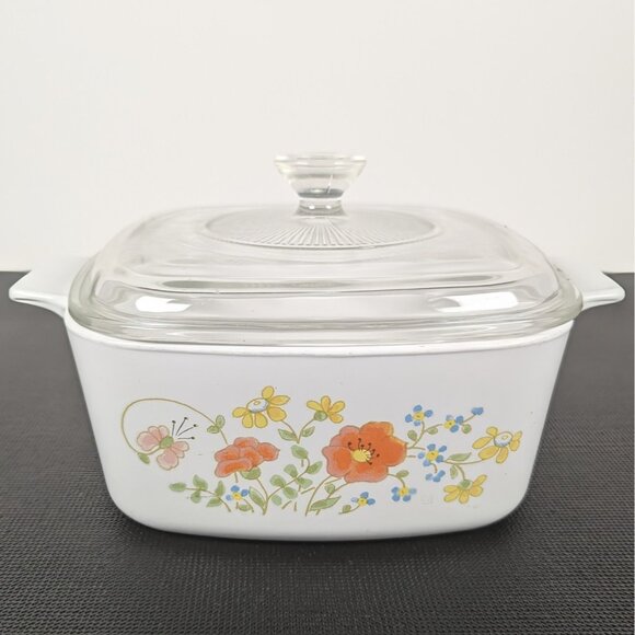 Vintage Corning Ware A-1 1/2-B Wild Flower Casserole Dish with Lid 1.5 Liter - Picture 1 of 7